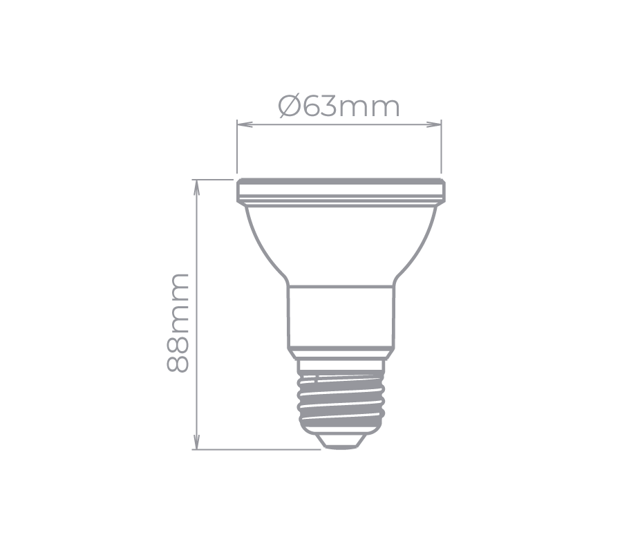 Lâmpada Led Stella PAR20 Evo IRC90 E27 Dimerizável 6 watts 2700K 25° Bivolt STH7080/27