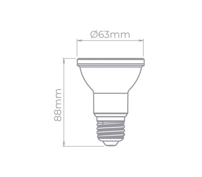 Lâmpada Led Stella PAR20 Evo IRC90 E27 Dimerizável 6 watts 2700K 25° Bivolt STH7080/27