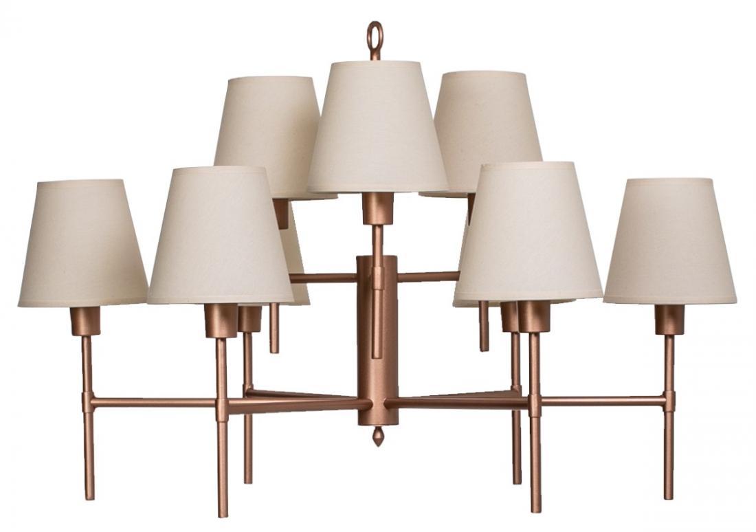 Lustre Foco Metallo Amalfi Cúpulas Tecido 9L E27 Ø860x580mm LU 419/9