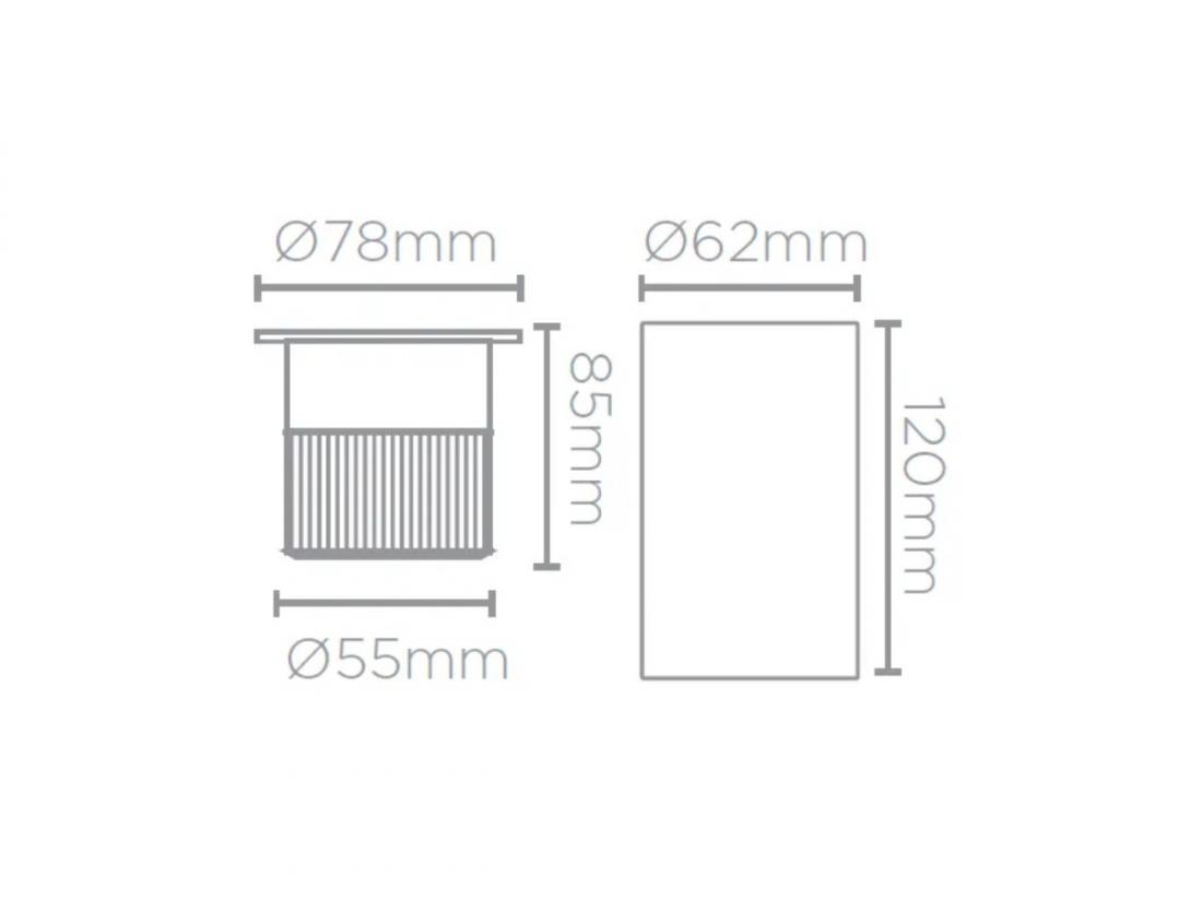 Embutido de Solo Stella Focco 10 Watts Preto 3000K IP67 30° Bivolt STH7707/30