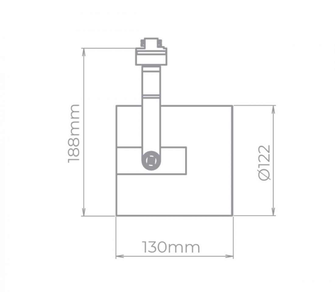 Spot para Trilho Stella Flow AR111 GU10 Preto Ø122x130x188mm SD1980PTO