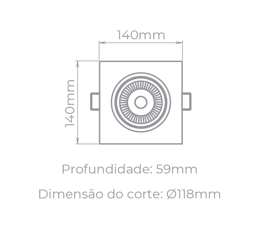 Spot de Embutir Stella Easy PAR30 12 Watts 3000K Bivolt 140x140mm STH7925/30
 