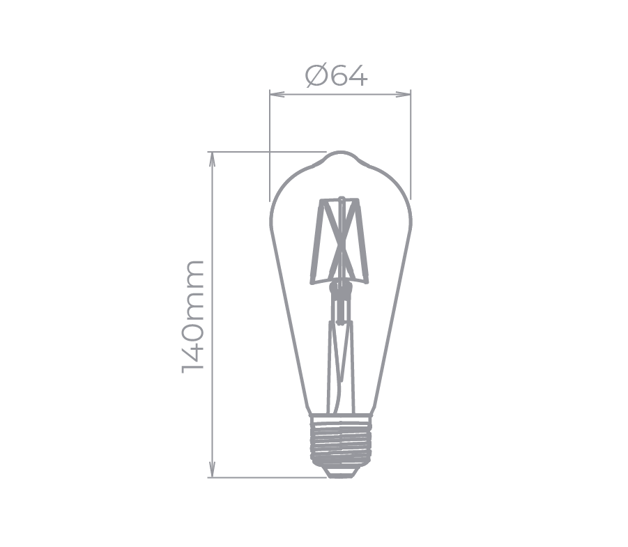 Lâmpada LED Stella ST64 Filamento Vintage  2 Watts 2400K Bivolt STH6338/24