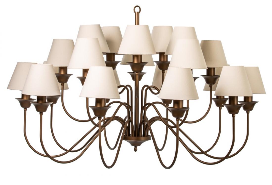 Lustre Foco Metallo Belga Belga Cúpulas Tecido 20L E27 Ø1160x690mm LU 409/20