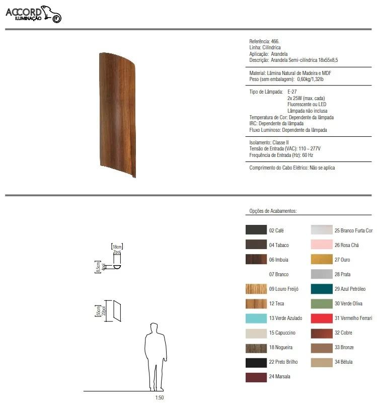 Arandela Accord Semi-Cilíndricas 2L E27 170x85x550mm 466
