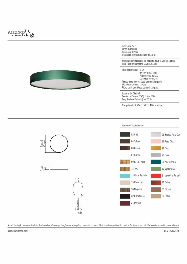 Plafon Accord Cilíndrico 8L E27 Ø1000X150mm 547