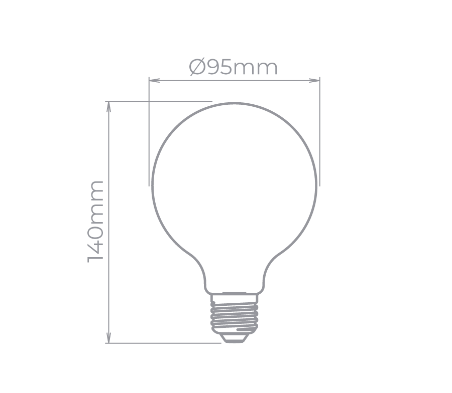 Lâmpada Led Stella G95 Balloon Leitoso Milky 7 Watts 3000K Bivolt STH20216/30