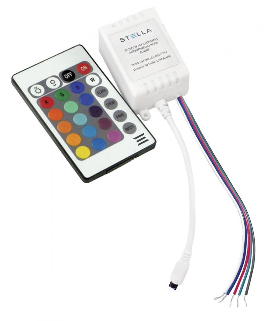 Controle Infravermelho RGBW 12V e 24V Stella STH6885

