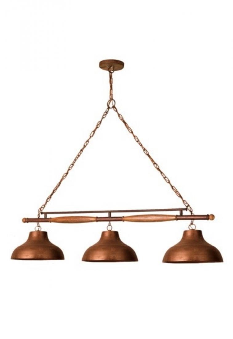 Pendente Madelustre Estância Trilho Biliar 3L E27 Ø290x1200mm 418