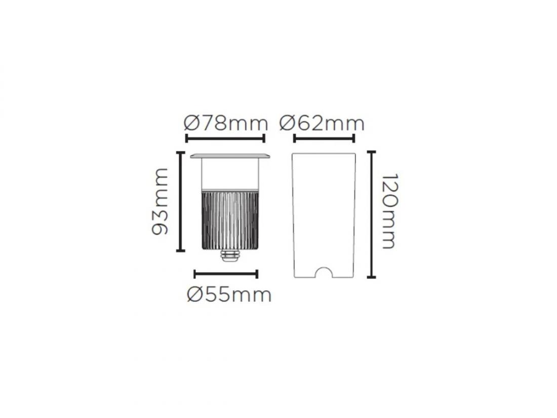 Embutido de Solo Stella Focco Grid 10 Watts 3000K IP67 12° Bivolt Grade Antiofuscante Preto STH8717/30
