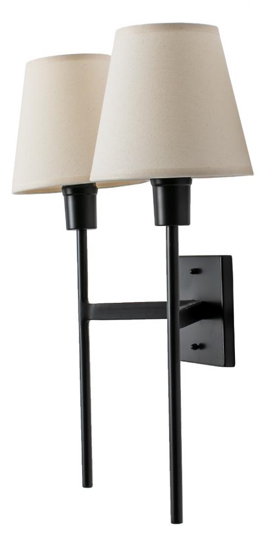 Arandela Foco Metallo Tocheiro Dupla Cúpulas Tecido 2L E27 480x380x180mm AR 125