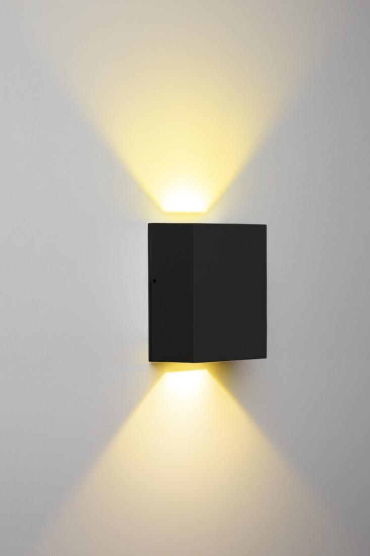 Arandela Stella Effekt 8 Watts 3000K IP65 Facho Duplo Aberto 120x90mm Preto STH6731/30