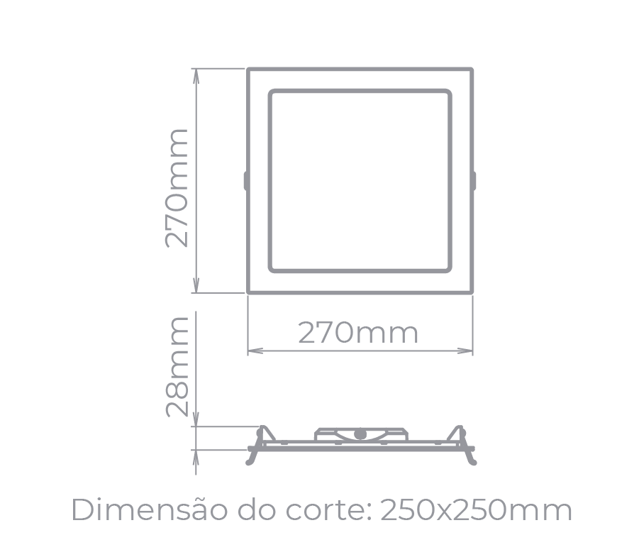 Painel Embutir Stella 24 Watts 4000K 120° 270x270mm STH9954Q/40