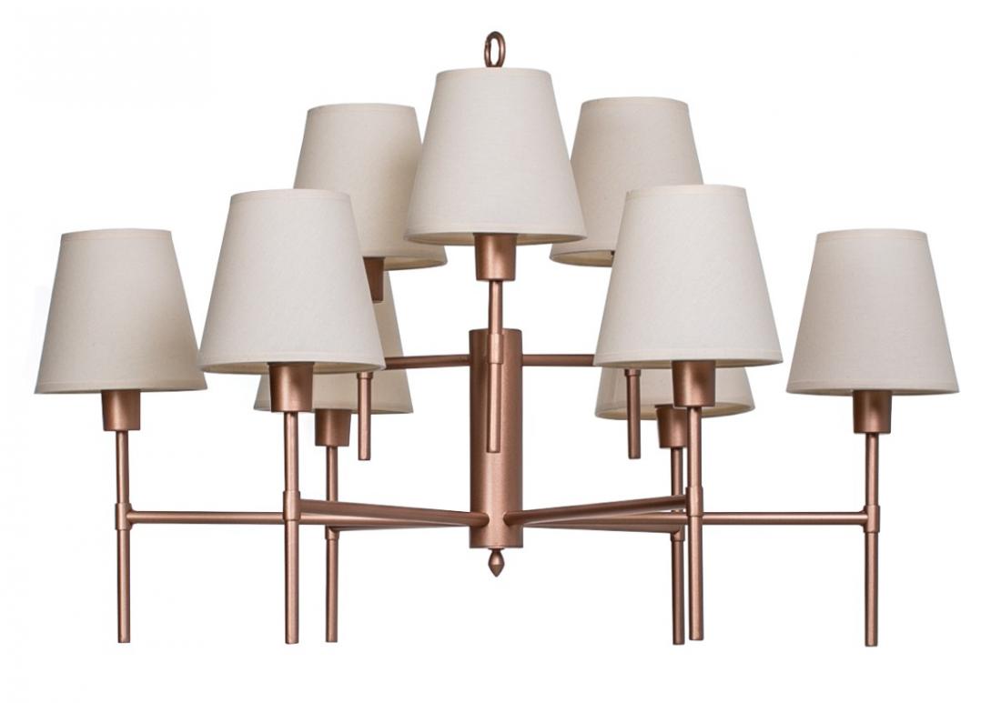 Lustre Foco Metallo Amalfi Cúpulas Tecido 9L E27 Ø860x580mm LU 419/9