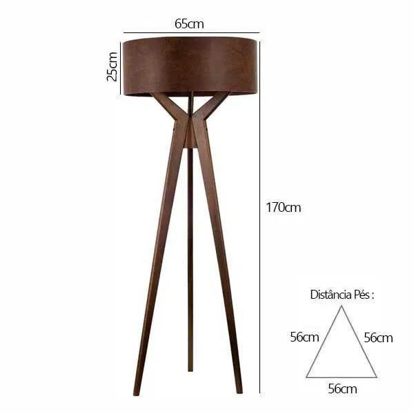 Coluna de Piso Madelustre Navi Cúpula Madeira 1L E27 Ø650x1700mm 2790