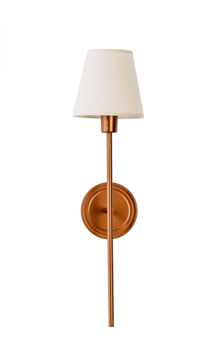 Arandela Foco Metallo Tocheiro Cúpula Tecido 1L E27 600x150x180mm AR 105/R