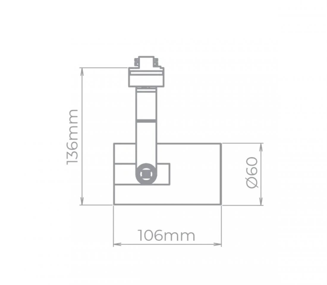 Spot para Trilho Stella Flow Preto MR16 Dicróica GU10 Ø60x136x106mm SD1940PTO