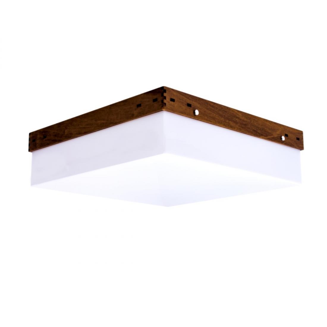 Plafon Accord Cachepot Madeira e Acrílico 2L E27 300x300x120mm 539