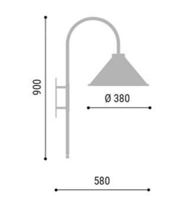 Luminária de Jardim Foco Metallo Giardino Cúpula Metal 1L E27 Ø370mm J 001/37