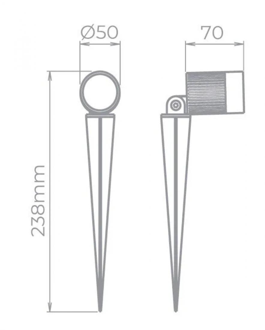 Espeto Jardim Stella Mini Focco 7 Watts 25° 3000K IP67 Preto STH7703/30
