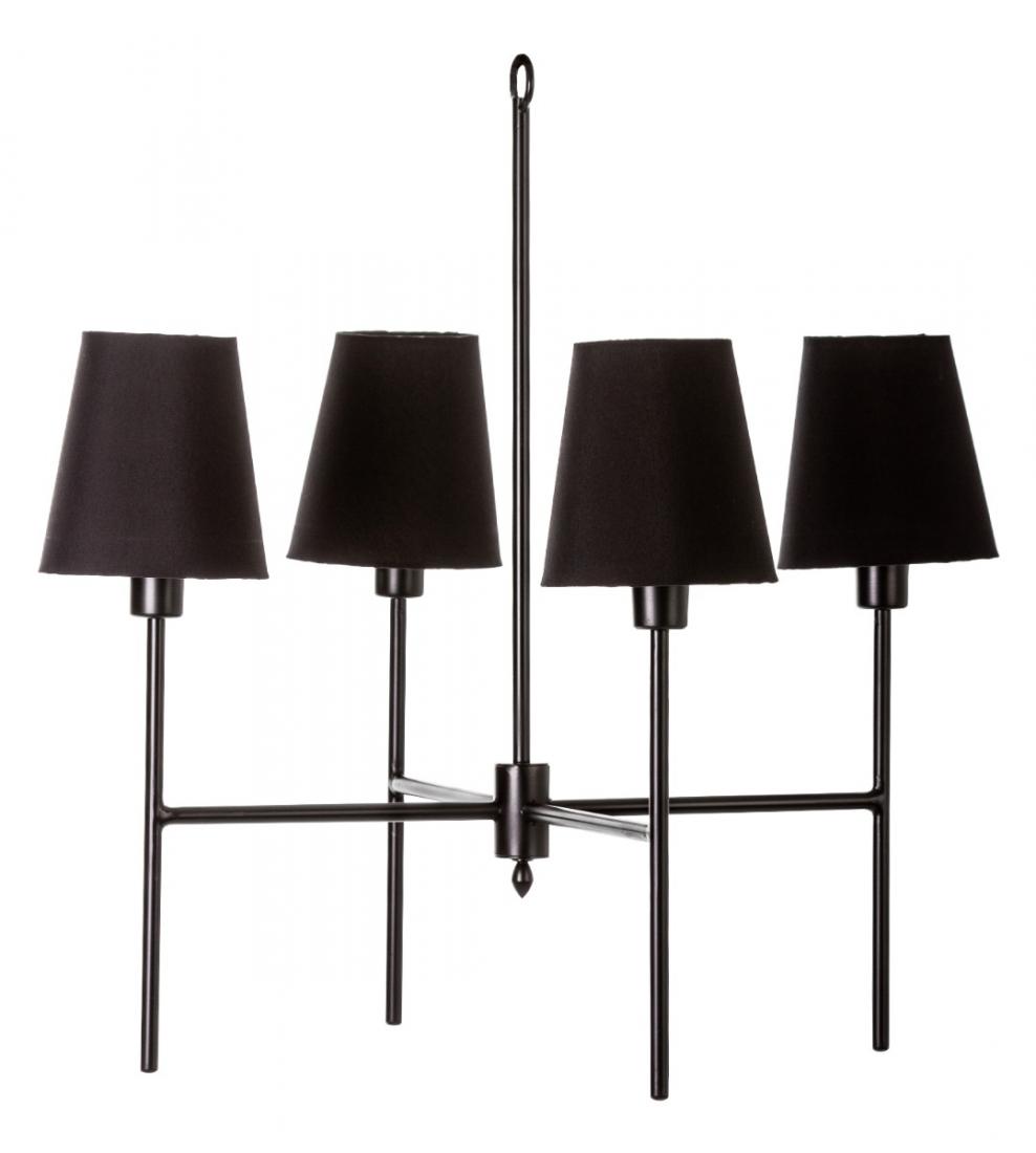 Lustre Foco Metallo Tocheiro Cúpulas Tecido 4L E27 Ø720x730mm LU 411