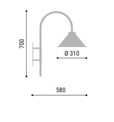 Luminária de Jardim Foco Metallo Giardino Cúpula Metal 1L E27 Ø310mm J 001/31
