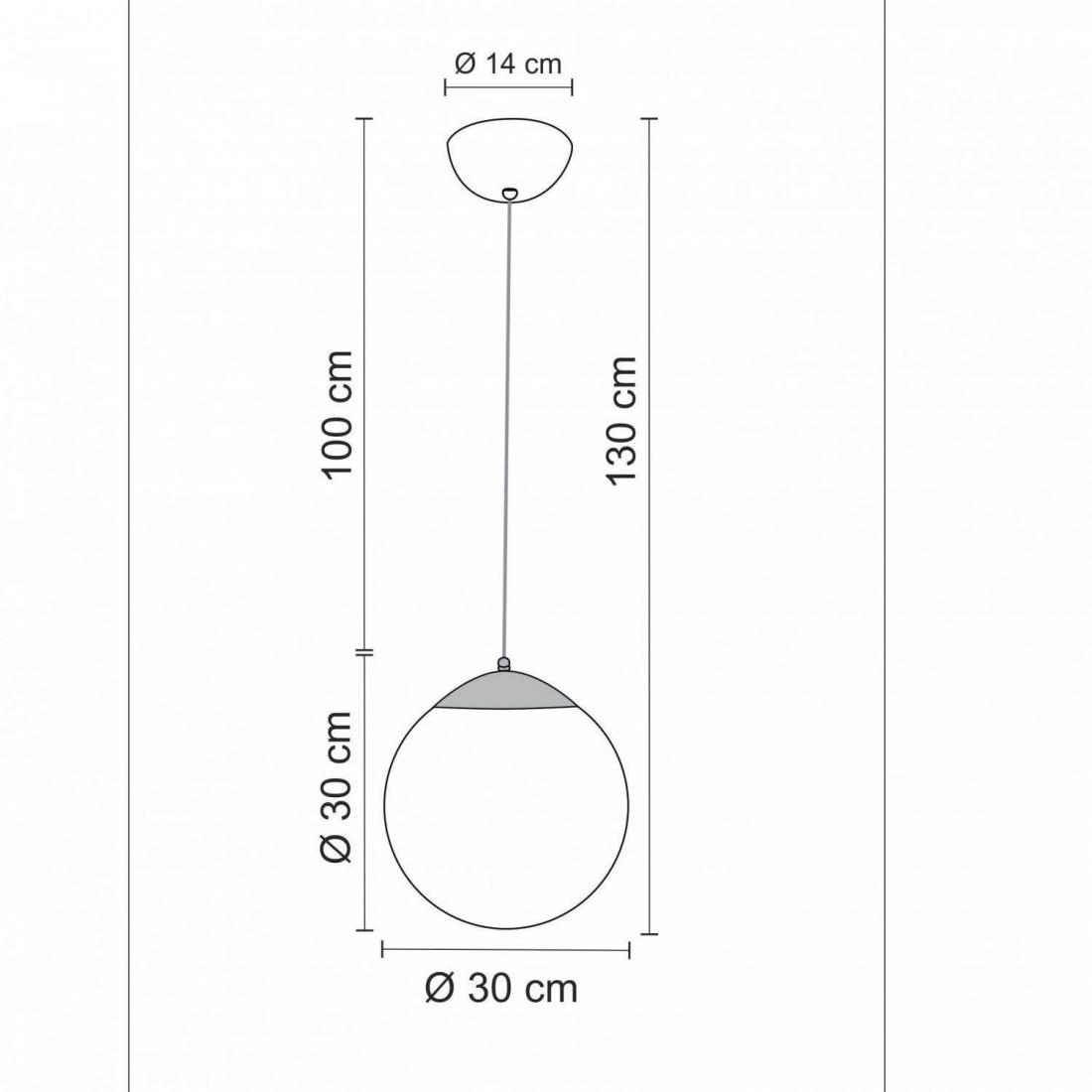 Pendente Madelustre Esphera Cristal 1L E27 Vidro Ø300mm 2783/94 