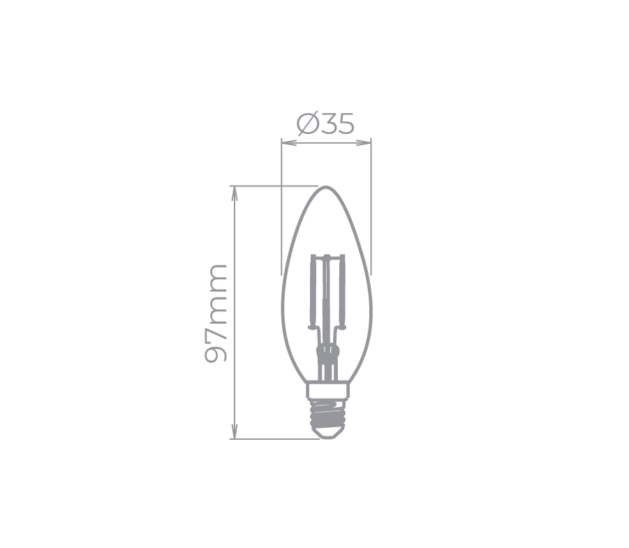 Lâmpada Stella Vela Lisa Filamento 127V E14 2,5 Watts 2700K STH20301/27