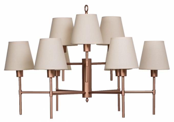 Lustre Foco Metallo Amalfi Cúpulas Tecido 9L E27 Ø860x580mm LU 419/9