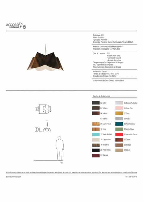 Pendente Accord Multifacetado Physalis 1L E27 Ø660x250mm 1281
