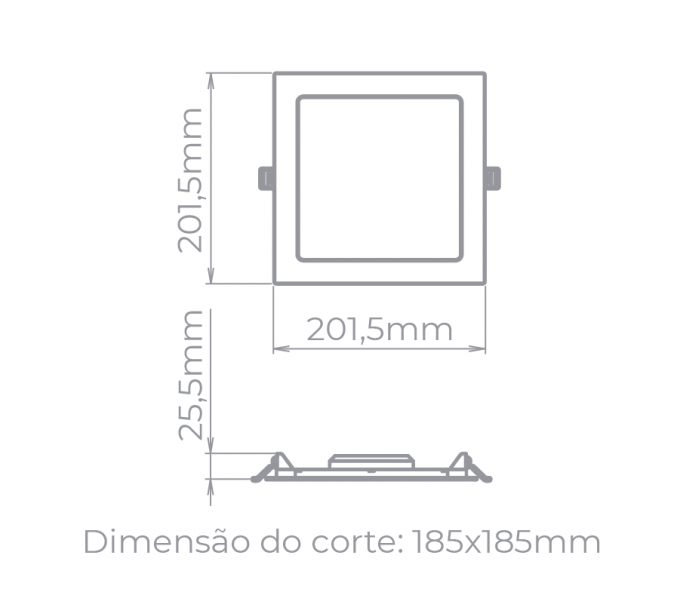 Painel Embutir Stella 18 Watts 4000K 120° 201x201mm STH9953Q/40