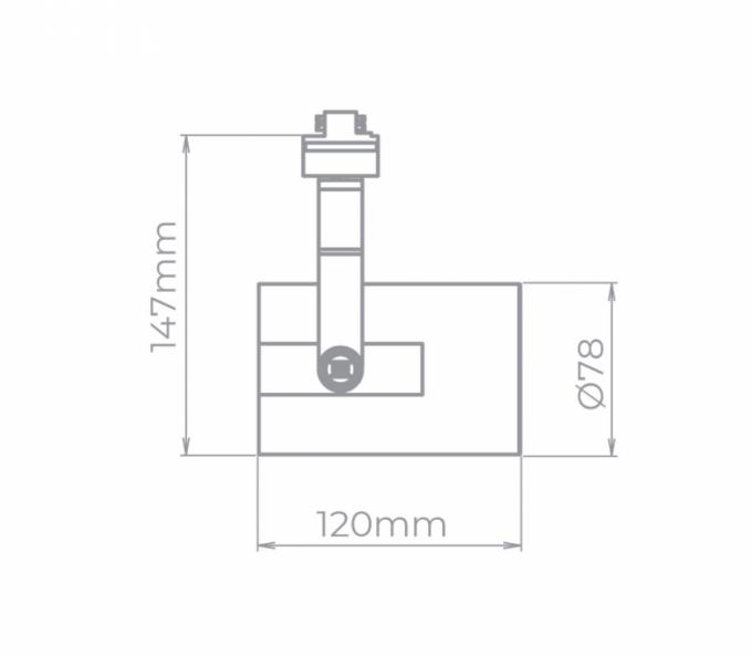 Spot para Trilho Stella Flow Preto AR70 GU10 Ø78x147x120mm SD1970PTO