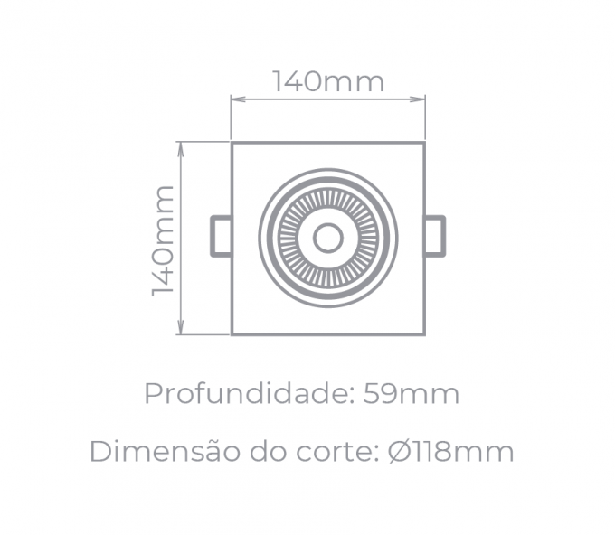 Spot de Embutir Stella Easy PAR30 12 Watts 3000K Bivolt 140x140mm STH7925/30
 