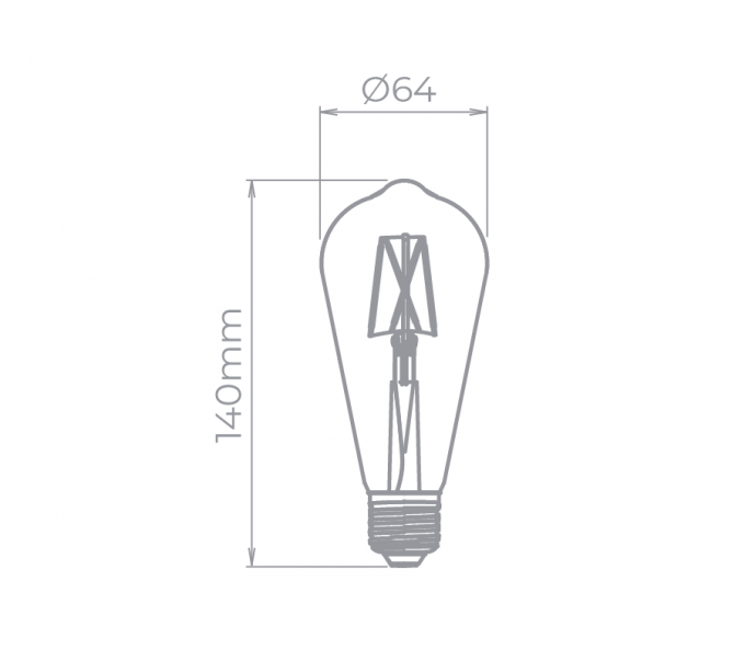 Lâmpada LED Stella ST64 Filamento Vintage  2 Watts 2400K Bivolt STH6338/24