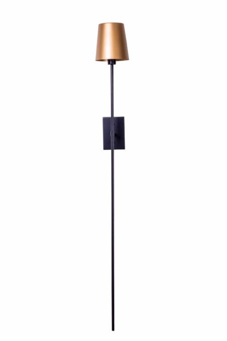 Arandela Foco Metallo Lunga Quadrada Cúpula Metal 1L E27 1390x150x180mm AR 107/QM