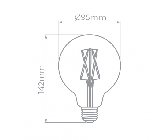 Lâmpada LED Stella G95 Ballon Filamento Vintage 2 Watts 2400K Bivolt STH6336/24
