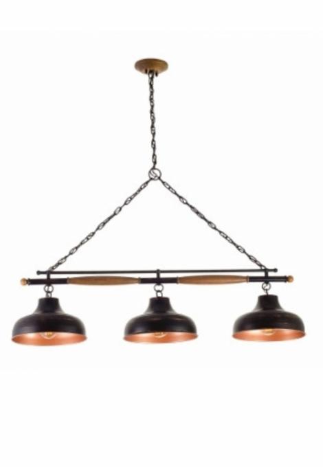 Pendente Madelustre Trilho Brooklyn 3L E27 Ø310x1200mm 2858