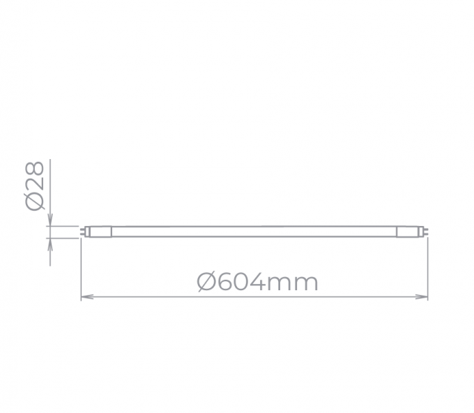 Lâmpada Stella Tubular T8 9 Watts 600mm 4000K 200° G13 Bivolt STH9607/40 