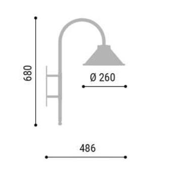Luminária de Jardim Foco Metallo Giardino Cúpula Metal 1L E27 Ø260mm J 001/26