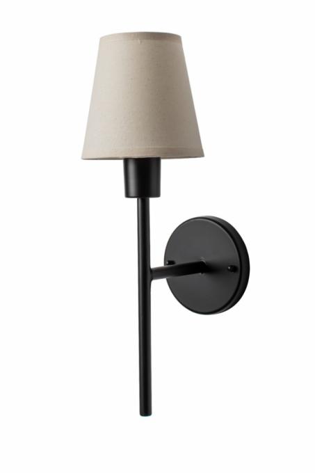 Arandela Foco Metallo Tocheiro Mini Cúpula Tecido 1L E27 380x130x160mm AR 124