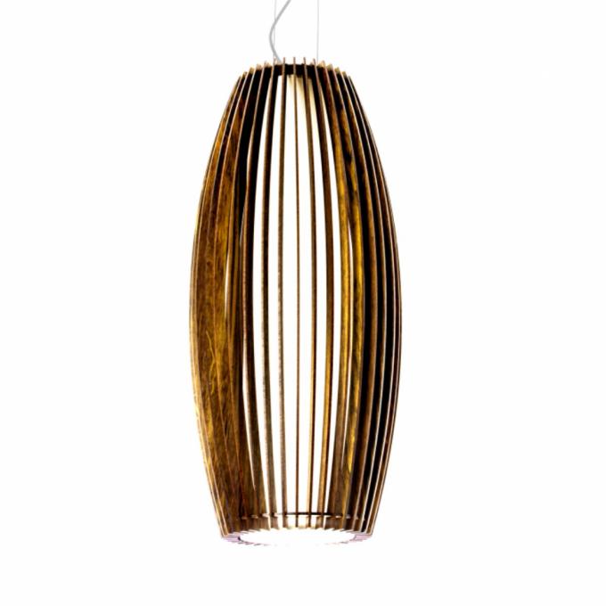 Pendente Accord Stecche Di Legno 1L E27 Ø310x700mm 1139