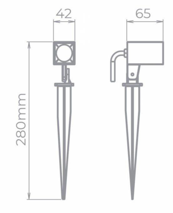Espeto Jardim Stella Hide Recuado 5 Watts 36° 3000K IP67 Preto STH8723/30
