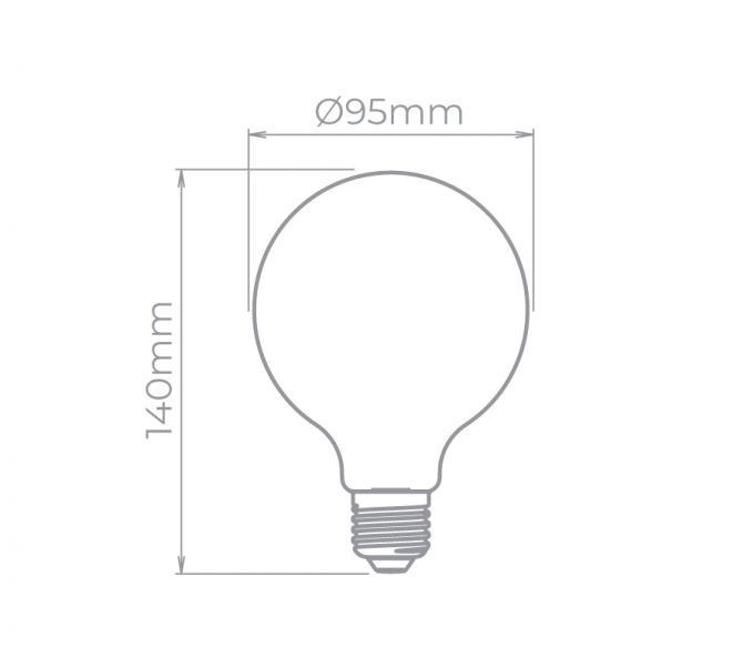 Lâmpada Led Stella G95 Balloon Leitoso Milky 7 Watts 3000K Bivolt STH20216/30