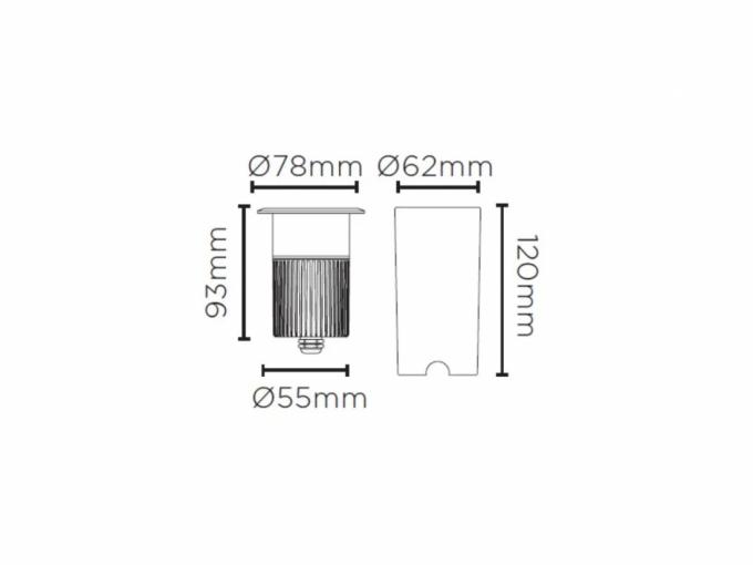 Embutido de Solo Stella Focco Grid 10 Watts 3000K IP67 12° Bivolt Grade Antiofuscante Preto STH8717/30