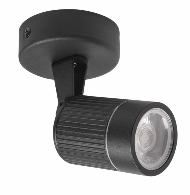 Spot LED Stella Focco Redondo 7 Watts 3000K IP65 Preto STH7701/30
