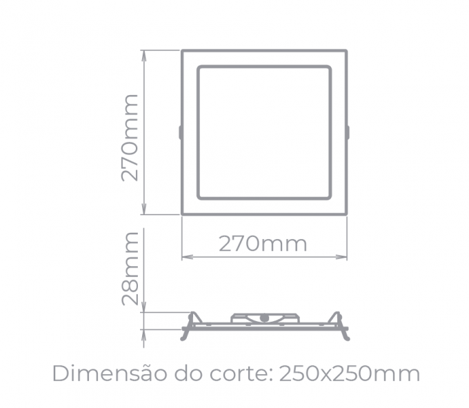 Painel Embutir Stella 24 Watts 4000K 120° 270x270mm STH9954Q/40