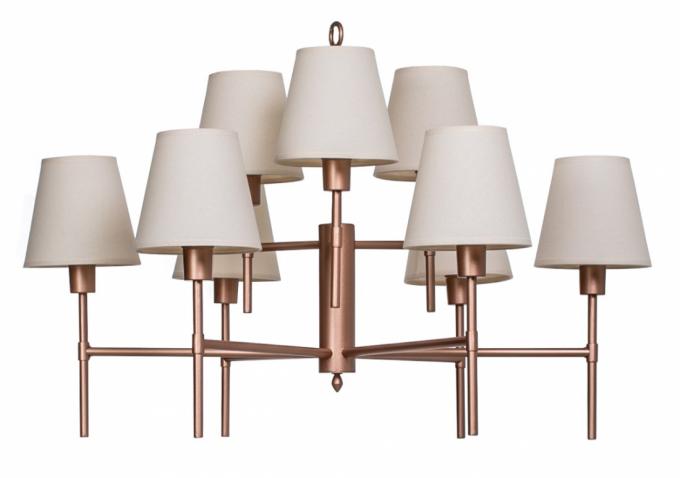 Lustre Foco Metallo Amalfi Cúpulas Tecido 9L E27 Ø860x580mm LU 419/9