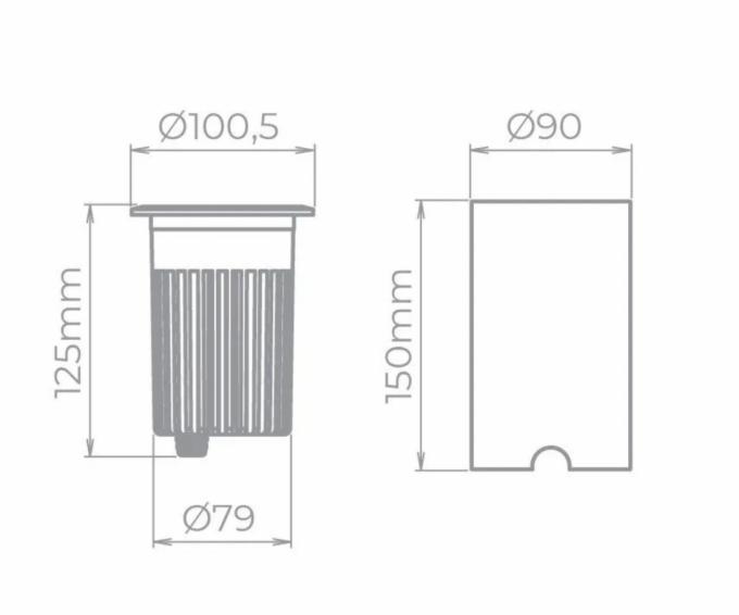 Embutido de Solo Stella Focco Grid 18 Watts 3000K IP67 12° Bivolt Grade Antiofuscante STH8719/30