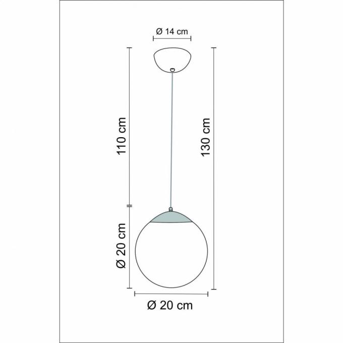 Pendente Madelustre Esphera Cristal 1L E27 Vidro Ø200mm 2784/94 
