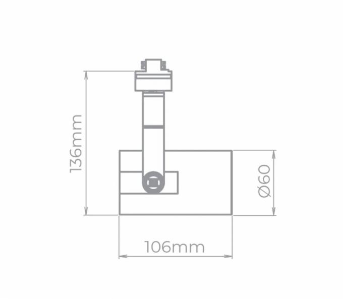 Spot para Trilho Stella Flow Branco MR16 Dicróica GU10 Ø60x136x106mm SD1940BR